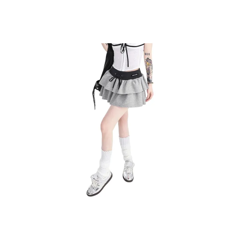 Kazakhstan Casual Short Skirts Women's Gray-3