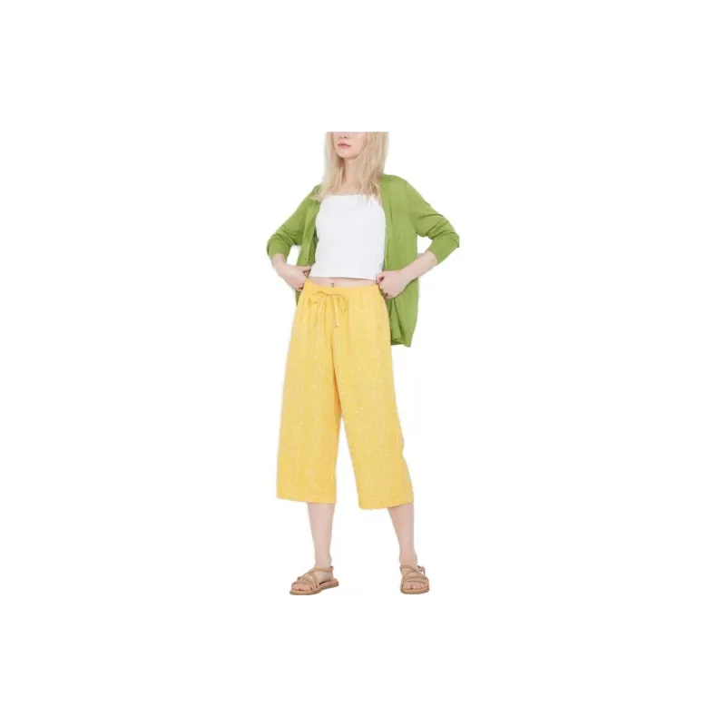 Miffy X UNIQLO Casual Pants Women's Bright Yellow-1