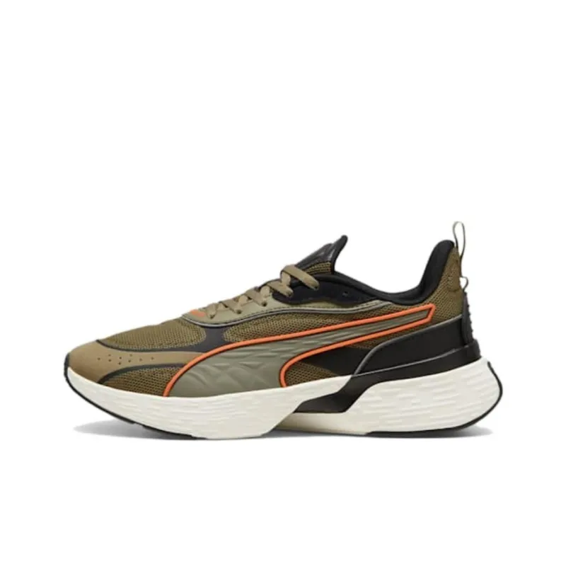PUMA Softride Sway Anti Slip Wear Resistant Low Top Running Shoes Unisex Olive Green-0