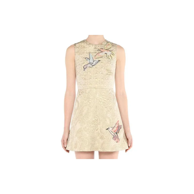 RED VALENTINO SS24 Sleeveless Dress Women's Yellow-4