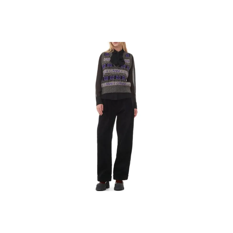 GANNI Casual Pants Women's Black-1