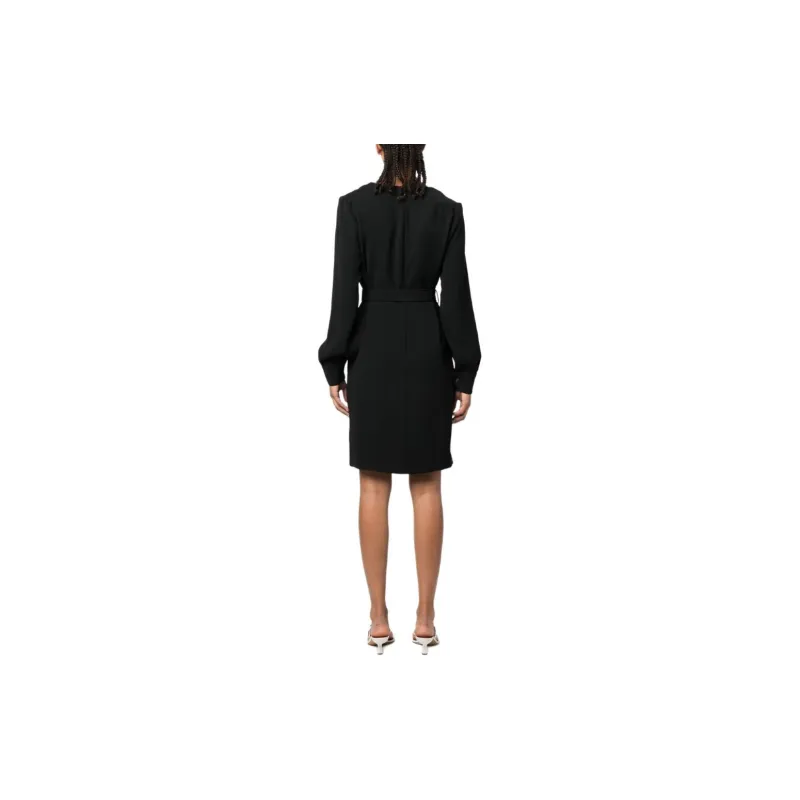 PAROSH Long Sleeved Dress Women's Black-2