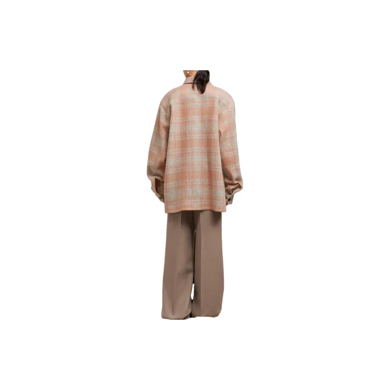 AMIPARIS Plaid Wool Shirt Jacket-3