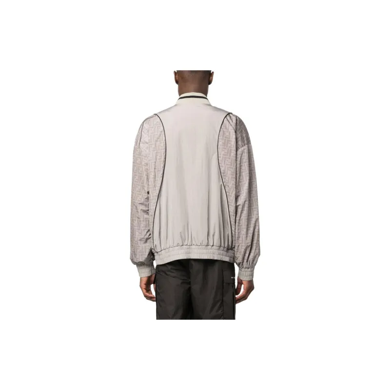 FENDI Logo Printed Zip Up Jacket-3