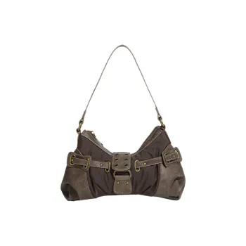 NOMK PU Shoulder Bag Baguette Bag Handbag Shoulder Bag Women's Coffee