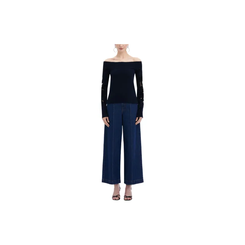Oscar De La Renta Peony Velvet Guipure Jumper-1