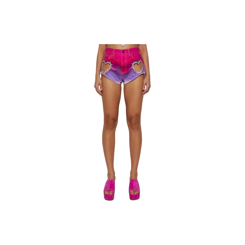 AREA High-waisted Gradient-effect Shorts-1