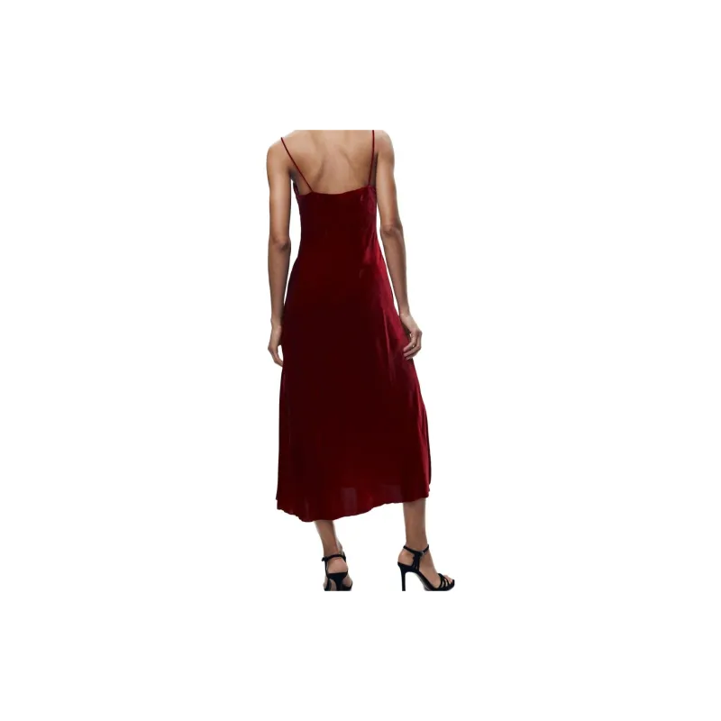 ZARA Slip Dresses Women's Red-2