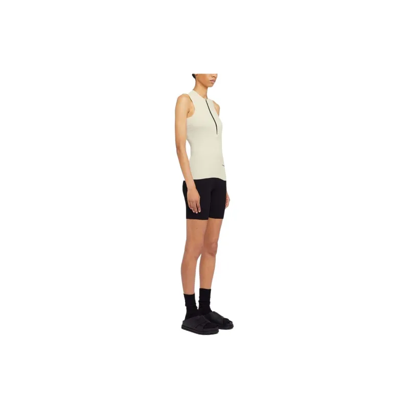 JIL SANDER Logo print Fine ribbed Tank Top-2