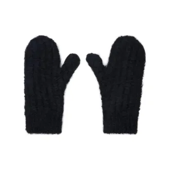 JIL SANDER Mohair Alpaca Polyamide Knit Gloves Men's Black