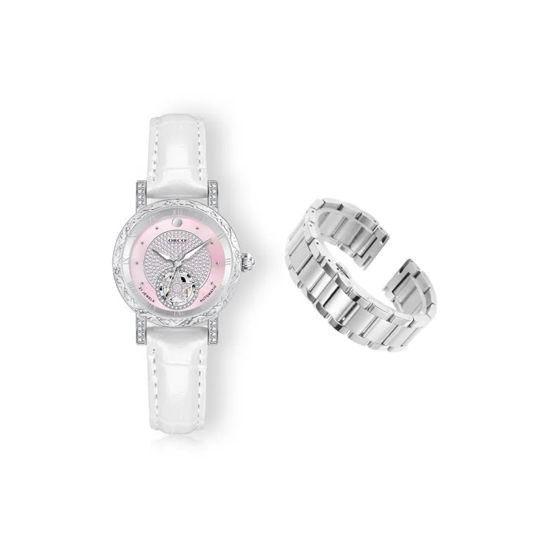 ORCO Mechanical Movement Watch Unisex White Dial-2
