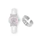 3A331 Frosted Pink Be-Icy Clear White Leather Band (Includes Original Steel Band+BV Green Large Box)