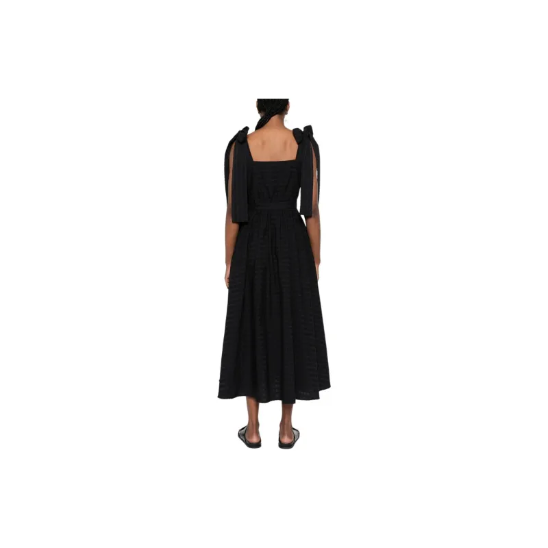 MSGM Bow Detailed Square Neck Dress-2