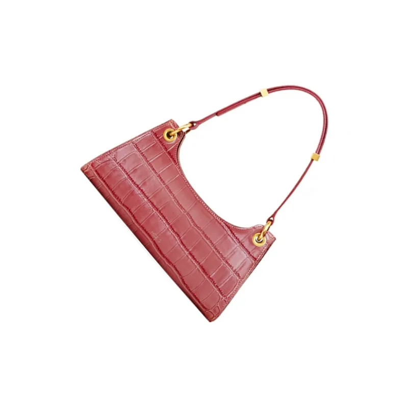 APEDE MOD Crocodile Pattern Cow Leather Frog Shoulder Bag Women's Litchi Color-1