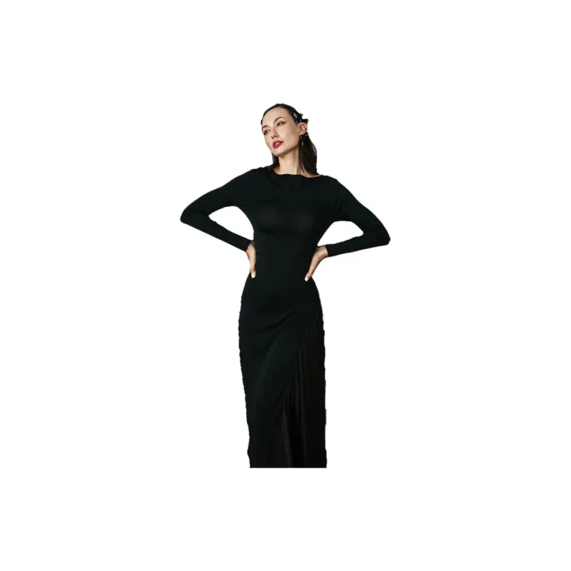 SENSE BY MEI Long-Sleeved Dresses Women's Black-1