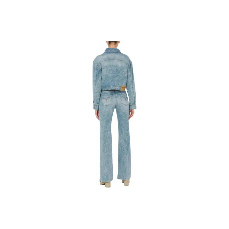 MOSCHINO Jeans Button-Up Cropped Denim Jacket-2
