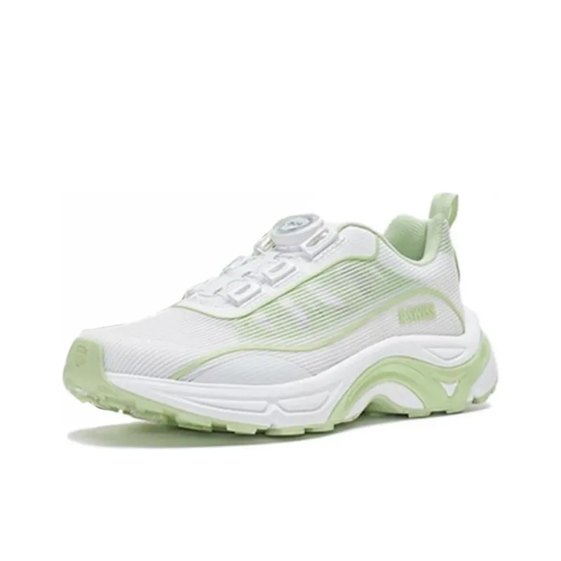 KSWISS Anti Slip Wear Resistant Low Top Running Shoes Unisex White Green-0