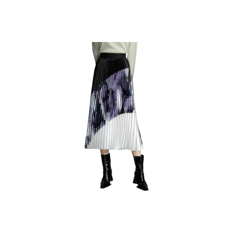 BBLLUUEE Casual Long Skirt Women's Mist Purple-2