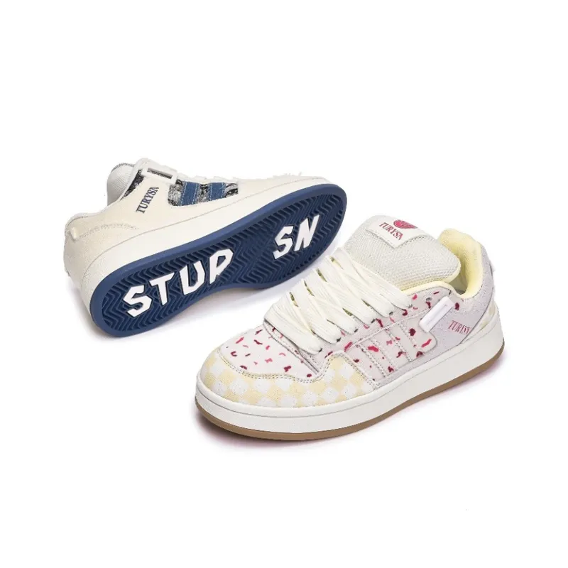 LIANGHUO Anti-Slip Wear-Resistant Low-Top Skateboard Shoes Women's Yellow Box Included-8