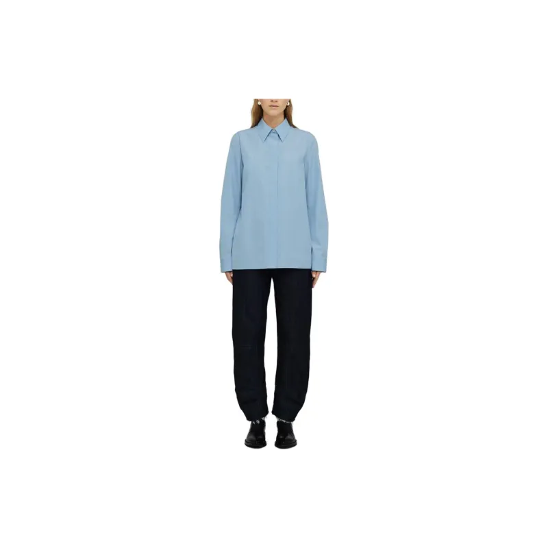 JIL SANDER Logo-embroidered Pinstripe Shirt-1
