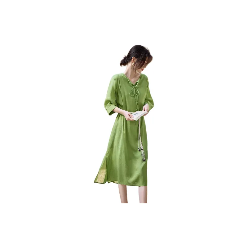 XWI Long Sleeved Dress Women's Green-1