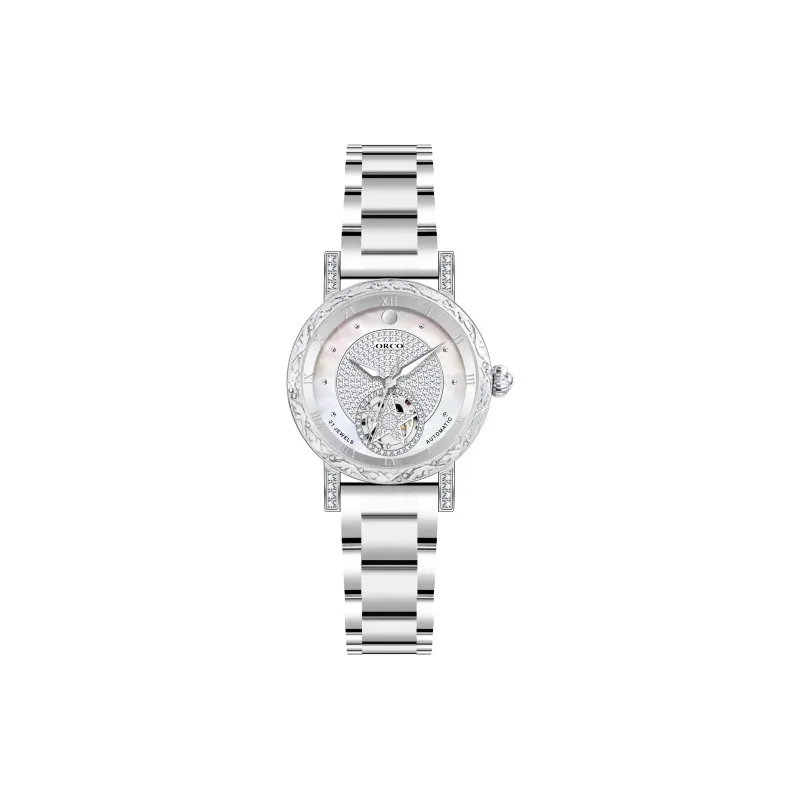 ORCO Mechanical Movement Watch Unisex White Dial-4