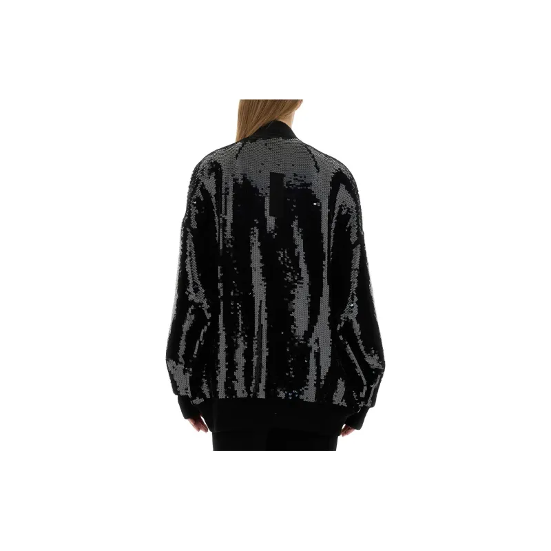 RICK OWENS Sequin Embellished Zip Up Coat-3