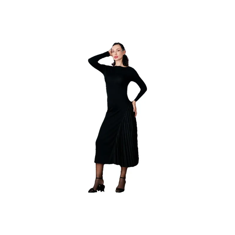 SENSE BY MEI Long-Sleeved Dresses Women's Black-3