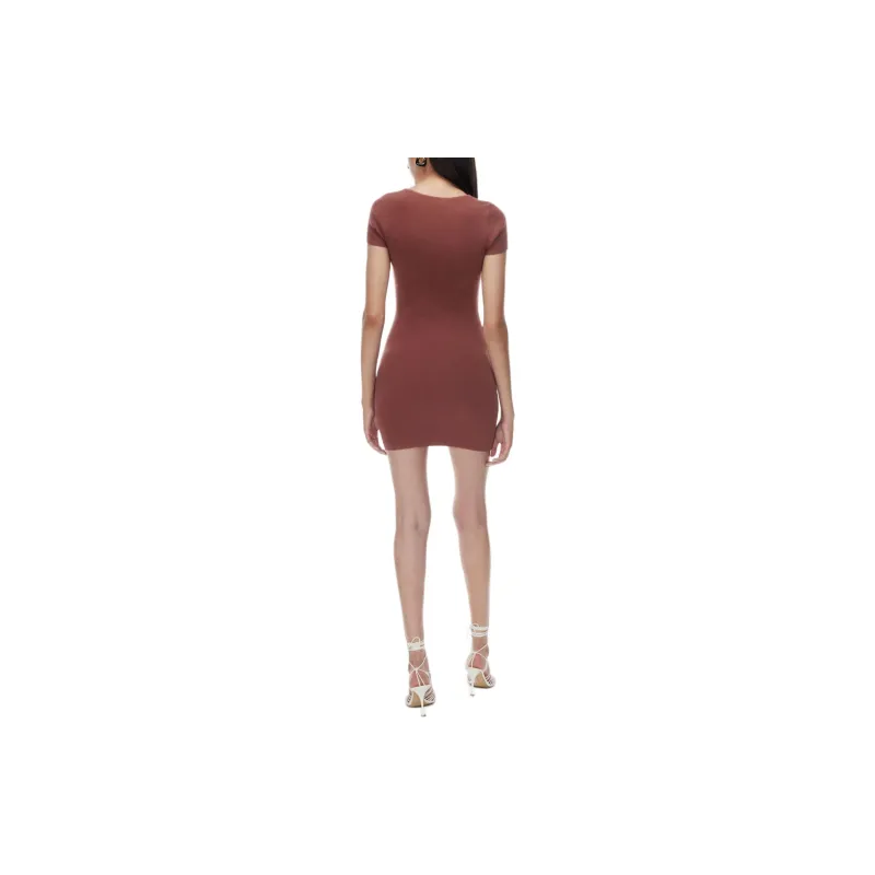 ARITZIA Babaton Emerge Dress Short-Sleeved Dresses Women's Sundried Red-3
