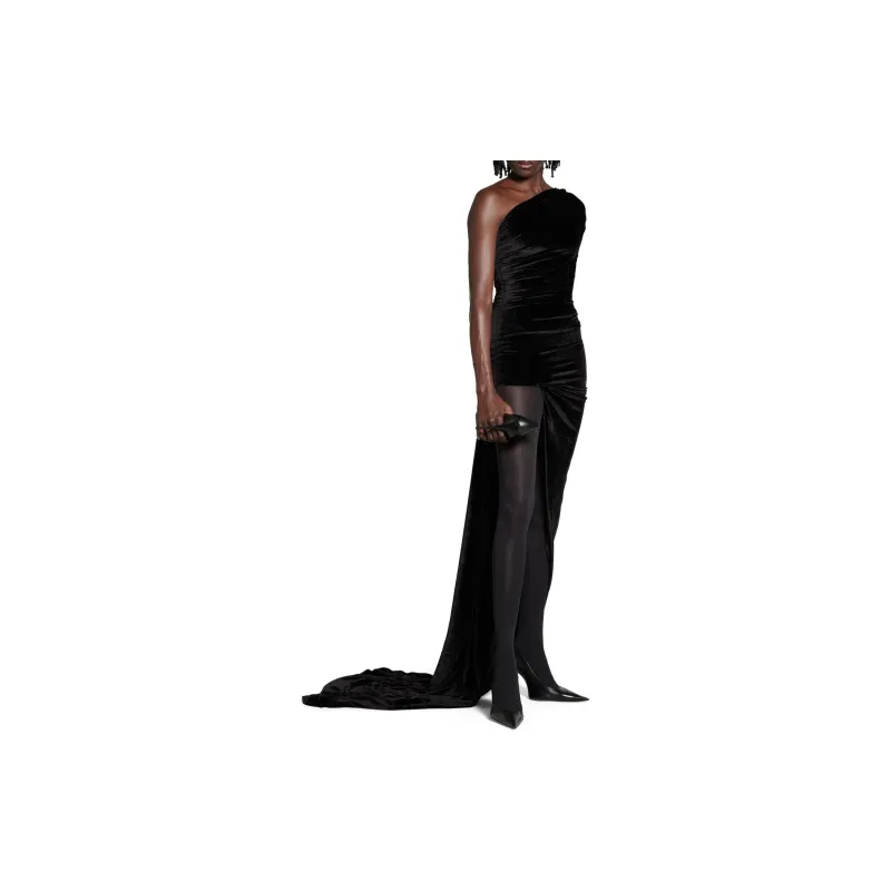 Balenciaga FW24 Long Sleeved Dresses Slim Fit Women's Black-2
