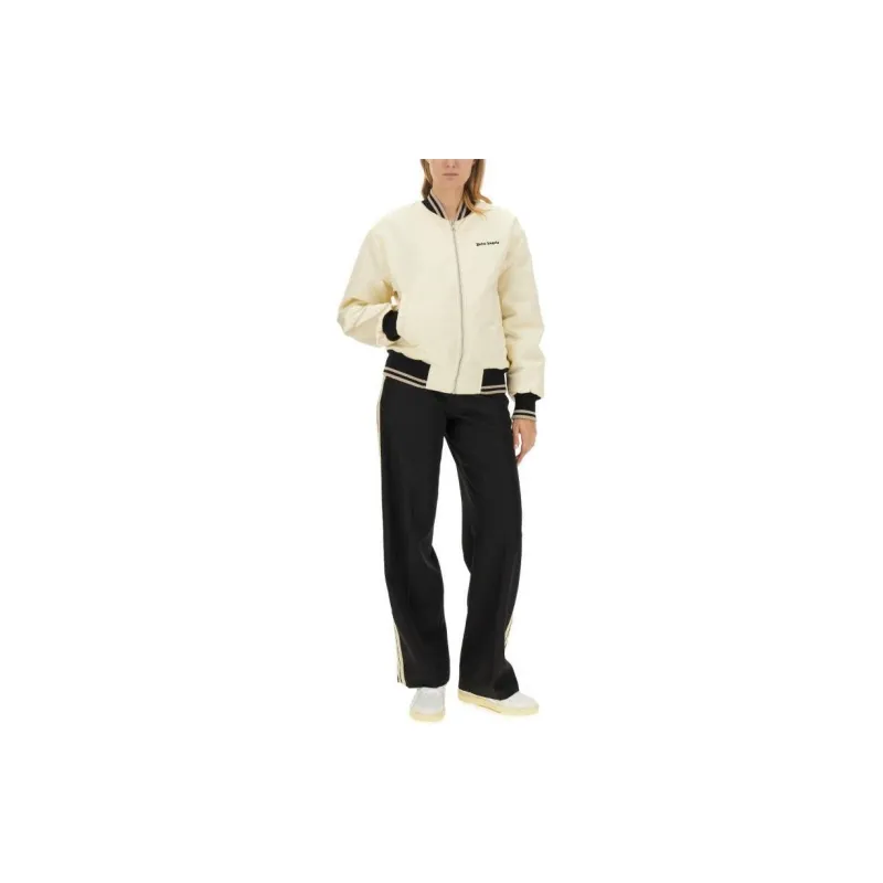 PALM ANGELS Classic Logo Bomber Jacket 'Light Biege/Black'-2
