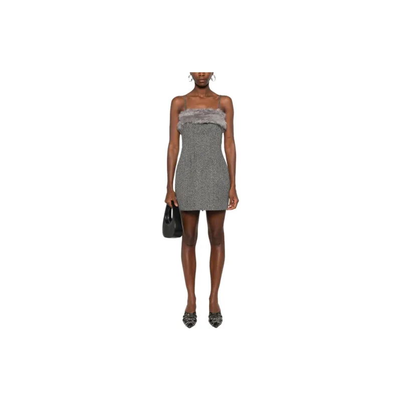 MSGM Faux fur Trim Mini Dress-1
