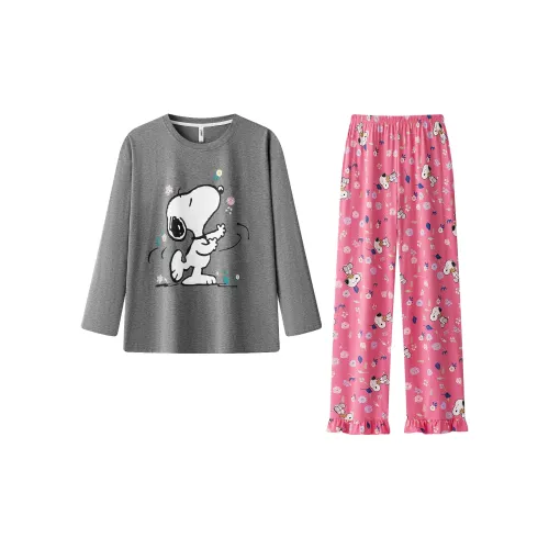 Gongdie x SNOOPY/ Pajama Set Women's Gray
