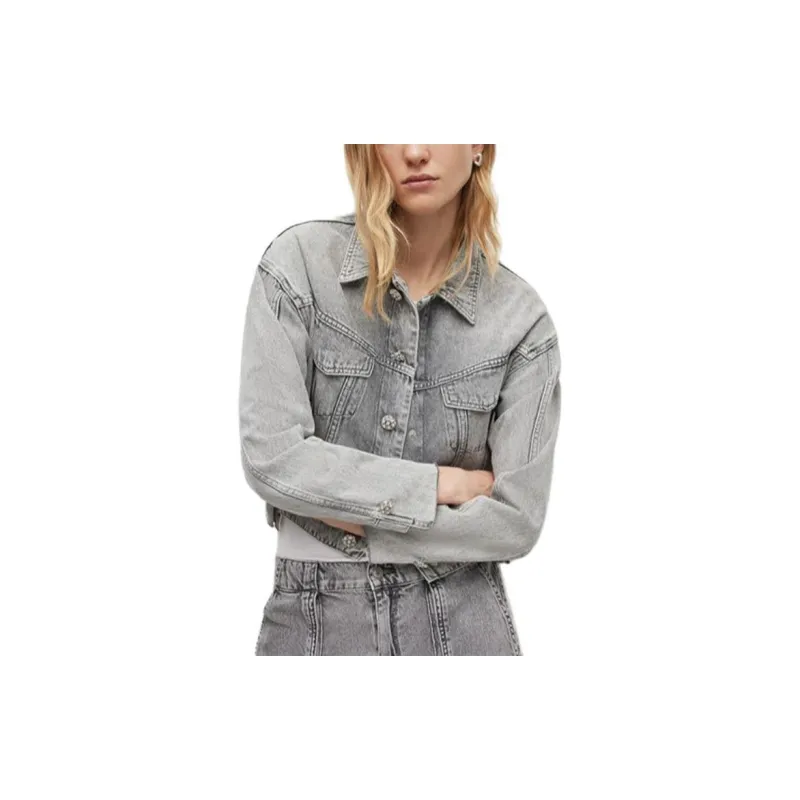 ALLSAINTS Denim Jackets Women's Snow Gray-1