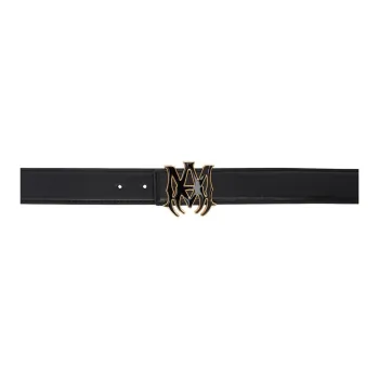 AMIRI Leather Metal Leather Belts Men's Black Width: 4CM