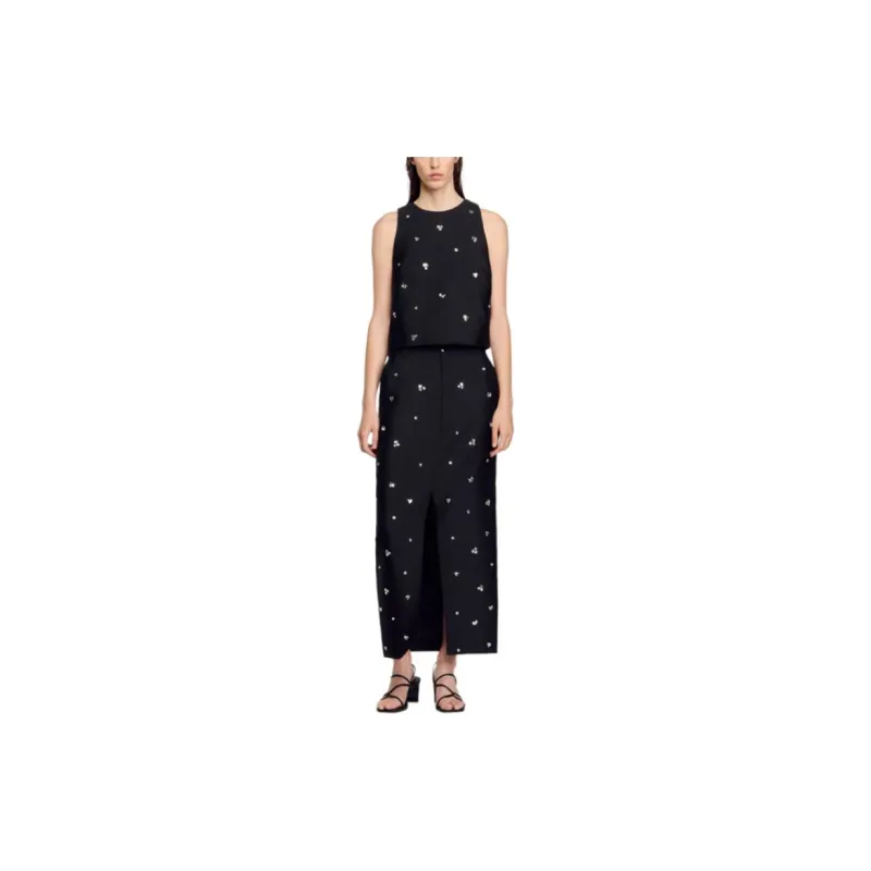 Sandro Rhinestone embellished Tank Top-1