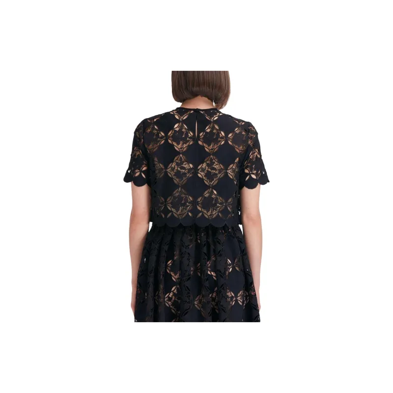 Oscar De La Renta Gardenia Guipure Blouse-3