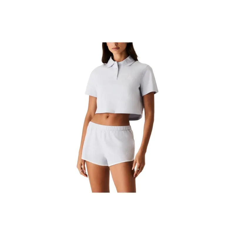 KITH Women's 2024 Summer Collection SS24 Laramie Cropped Polo Polo Shirt Women's Light Blue-2