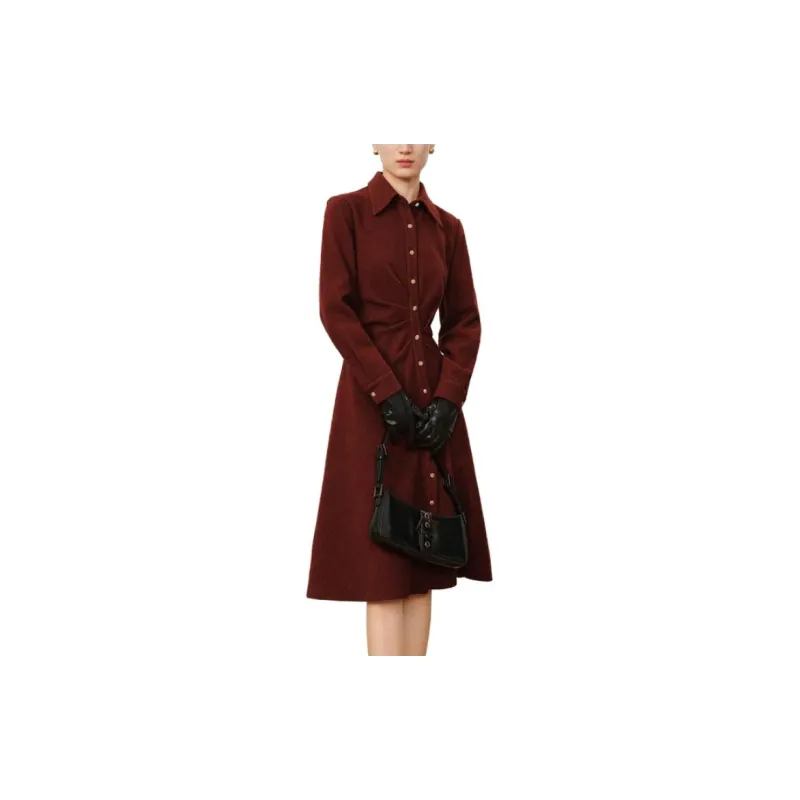 JZ. ANNAKRO Long Sleeved Dresses Women's Iron Red-2