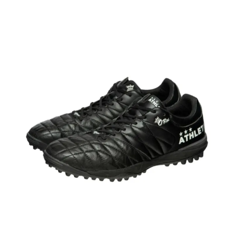 ATHLETA AG Rubber Short Studs Cushioning Breathable Soccer Shoes Men's Black-3