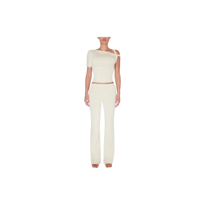 Khy DROP 006 Sueded Stretch Low Rise Pant Casual Pants Women's STONE/Stone Color-1