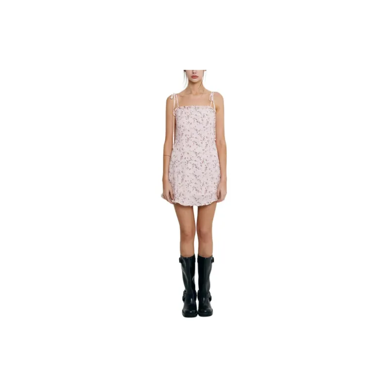 NOT YOUR ROSE SS24 Frill Mini Dress Slip Dress Women's Pink/Pink-2