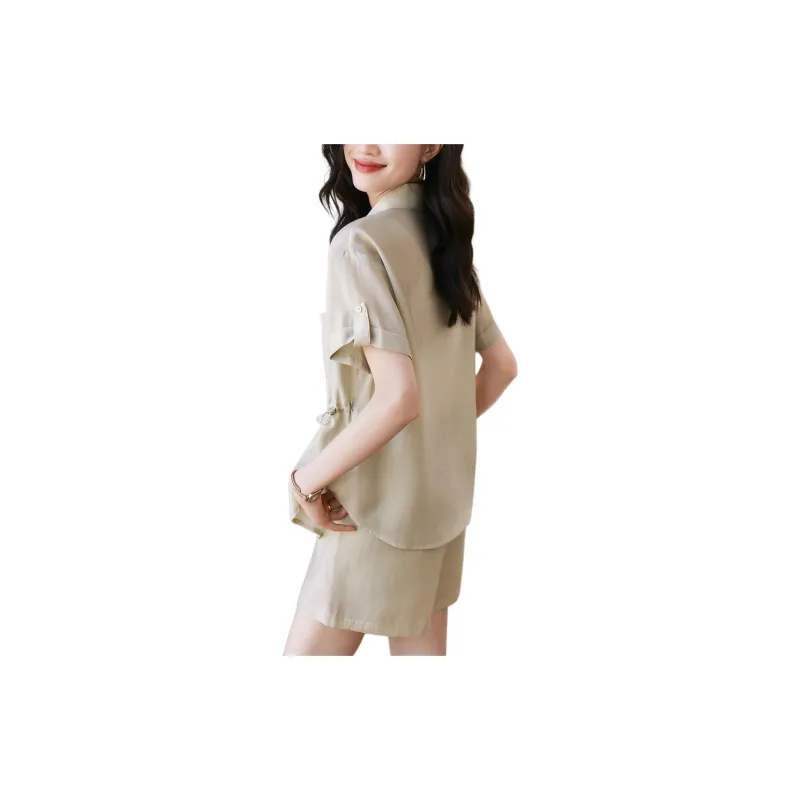 Mo Han Yi Mei Shirt Matching Set Women's Khaki-1