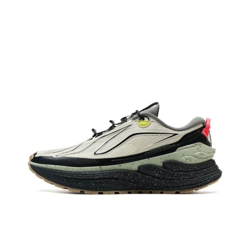 XTEP Wind And Fire Generation 28 Cushioned Slip-Resistant Low-Top Running Shoes Men's Gray Black Green-0