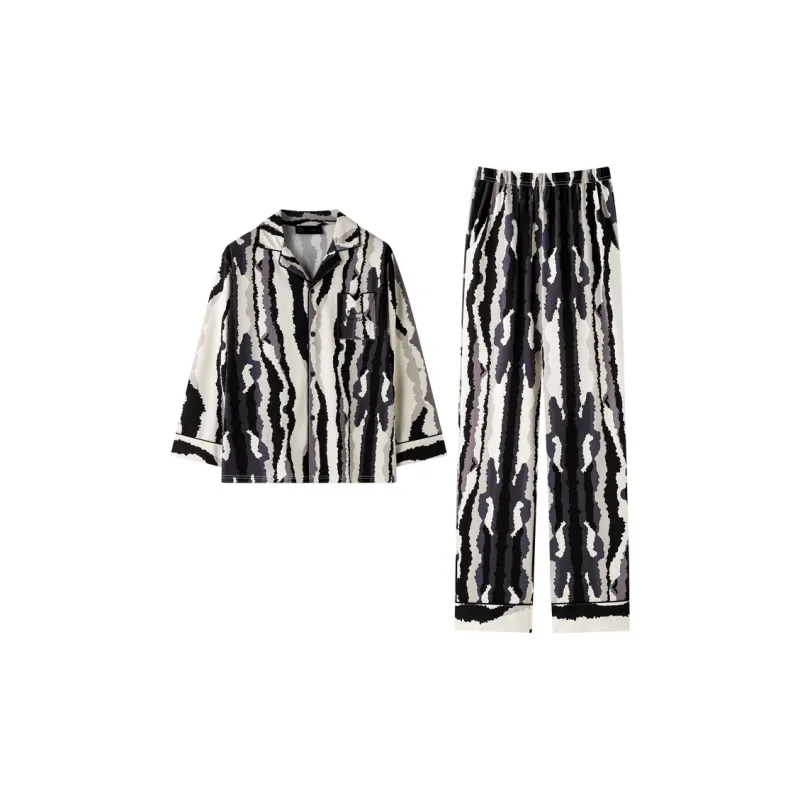 Meonsill Pajama Set Men's Apricot/Blue Purple-0