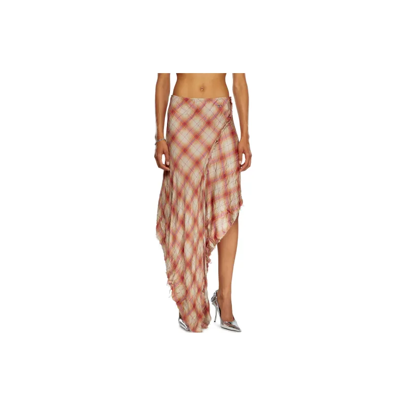 DIESEL O Deon Checked Asymmetric Skirt-1