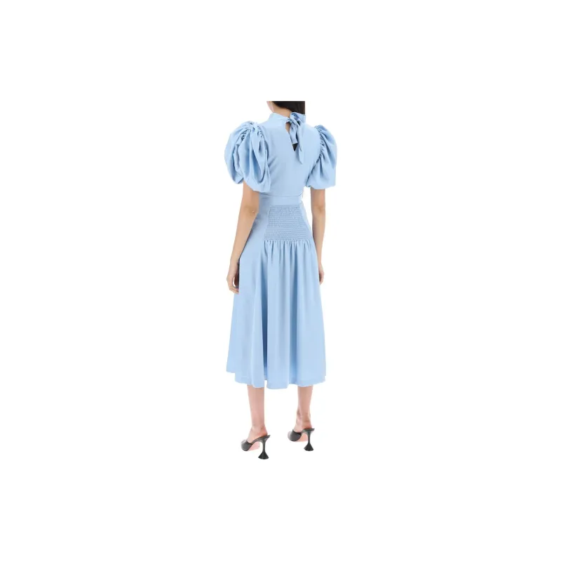 Rotate Satin Puff Midi Dress-2