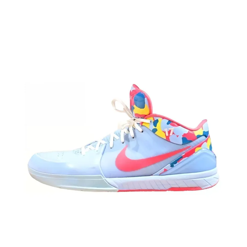 Nike Zoom Kobe 4 Protro PE Wear Resistant Low Top Basketball Shoes Men's Blue Pink-0