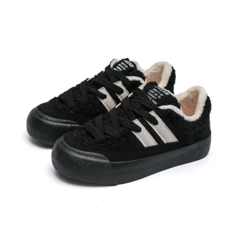 TUOPIN Warm Wear Resistant Lightweight Low Top Skateboard Shoes Women's-1