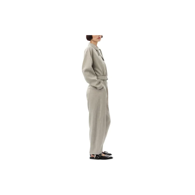 GANNI Melange Suiting Cropped Jacket-4